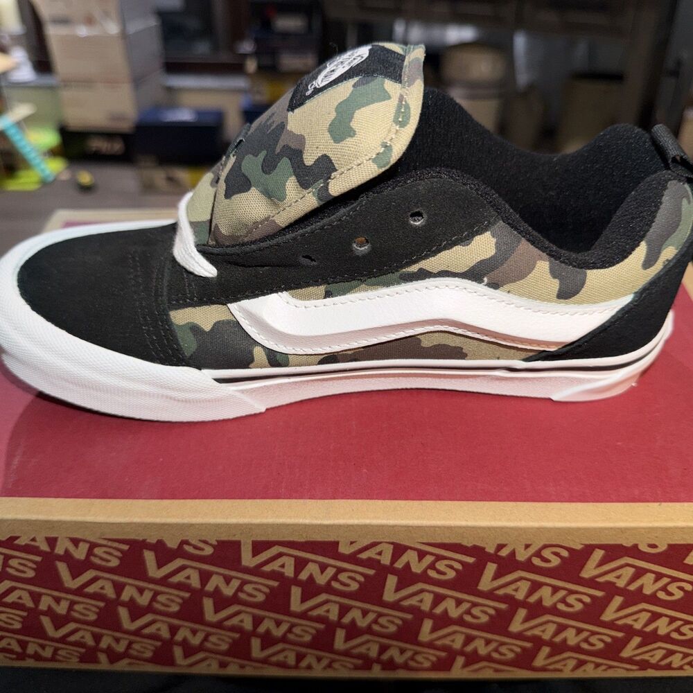 Vans Knu Skool Camo Black Green Kids Sneakers VN000EGCYJ7 JN 5 New